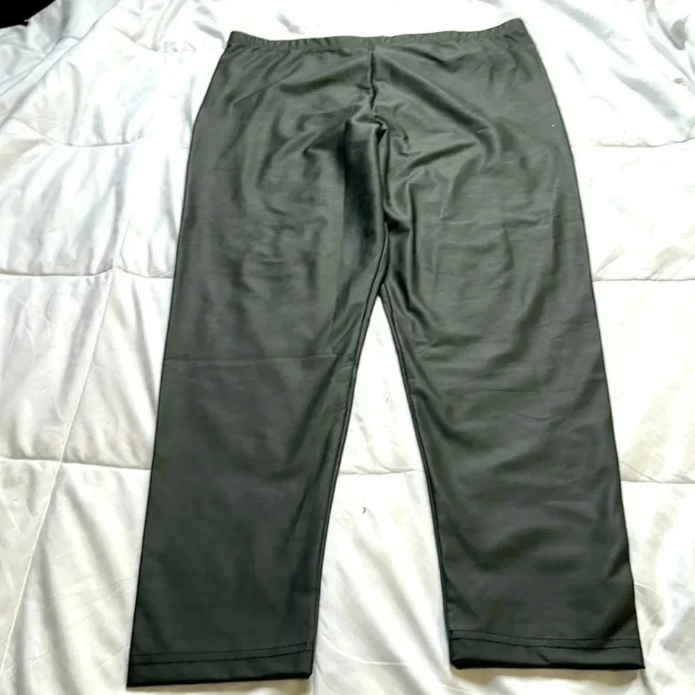 ASOS Designs black pleather leggings size 14 NWOT